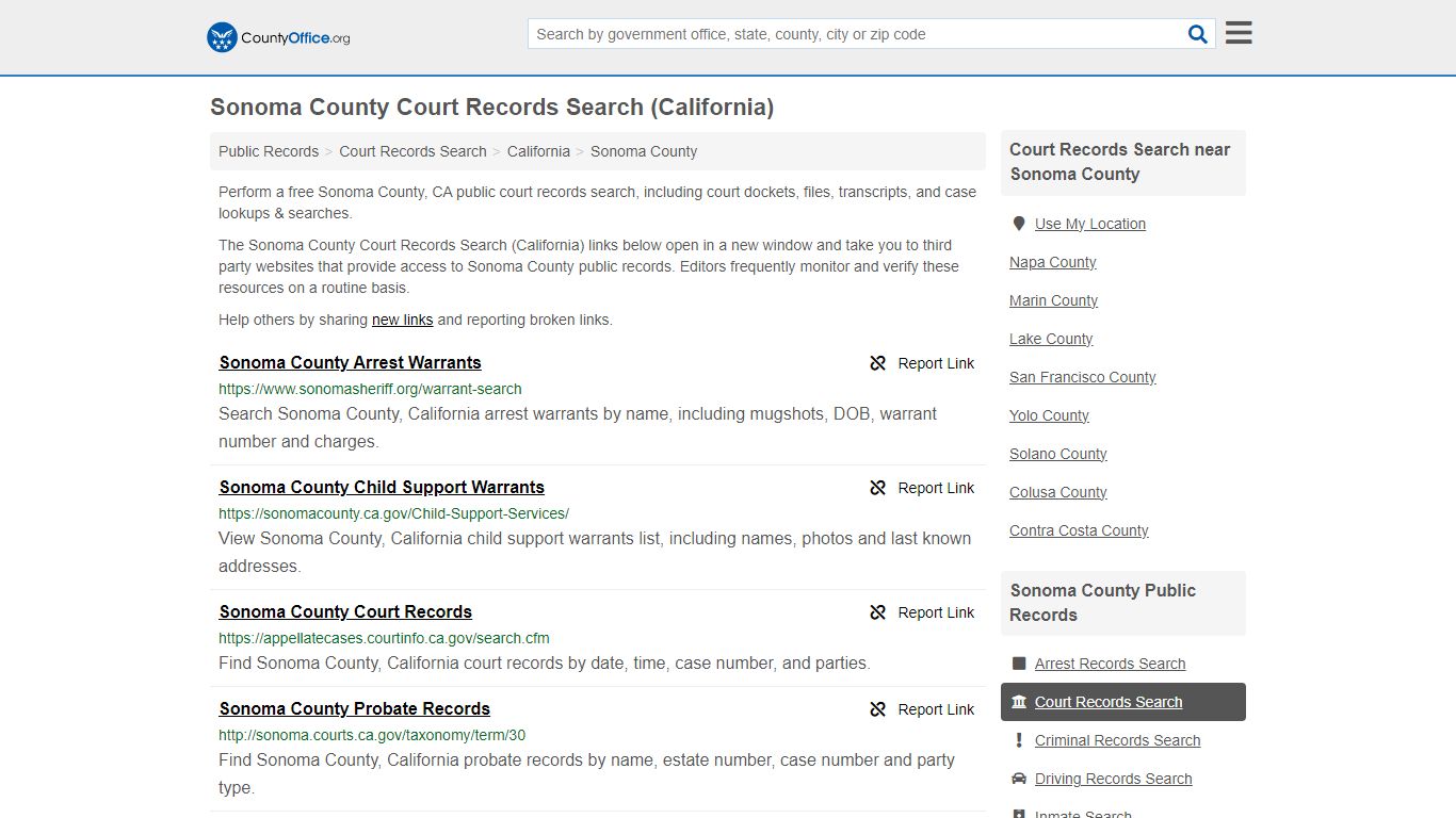 Sonoma County Court Records Search (California) - County Office